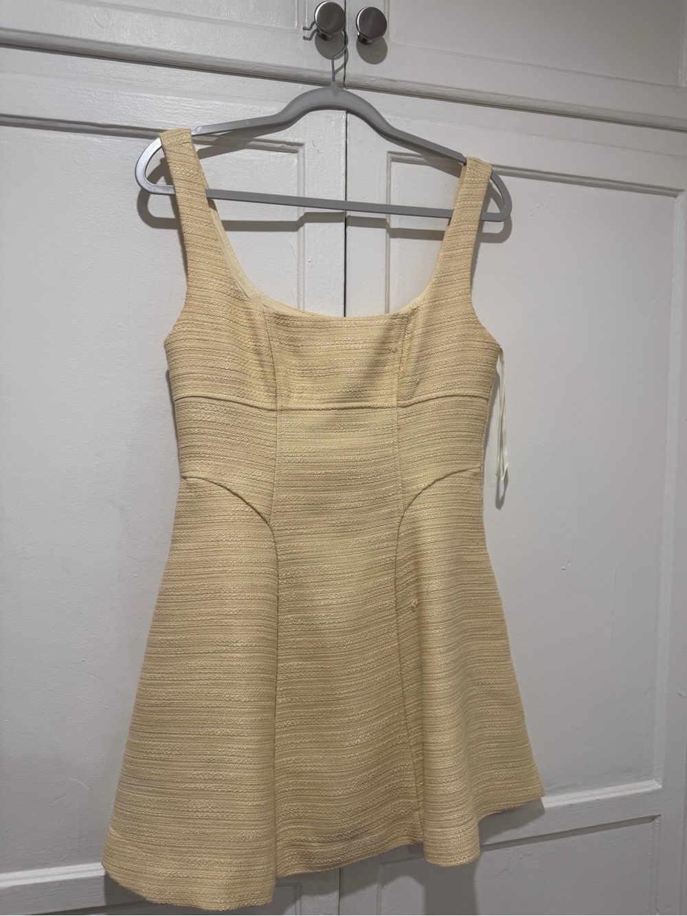 Aqua butter yellow Textured A-Line Mini Dress